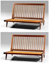 Pair Nakashima armless settees