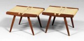 Pair Nakashima walnut footstoo