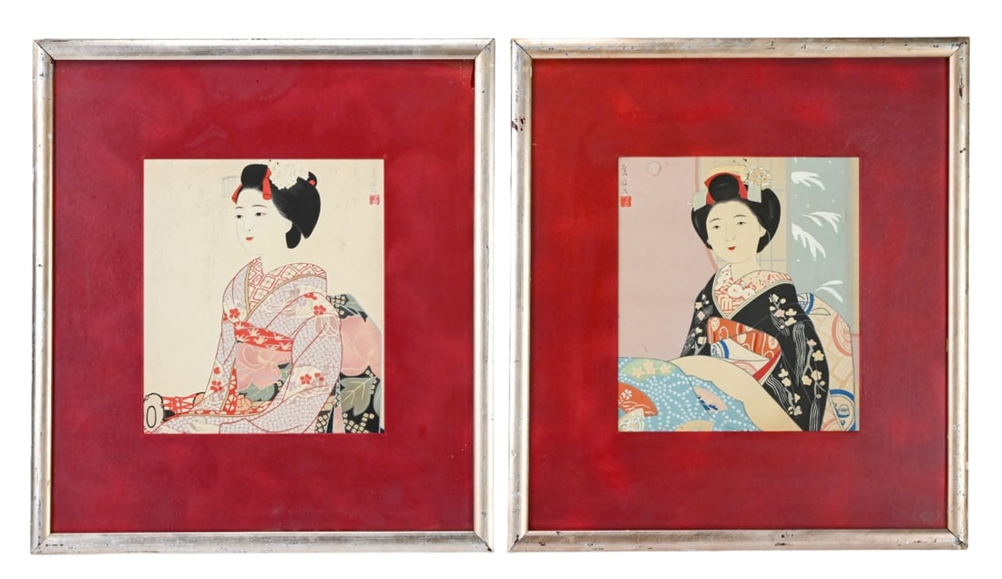 PAIR NAKAYAMA SHUKO WOODBLOCK