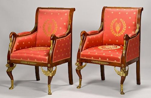 PAIR NAPOLEON III ARMCHAIRS WITH