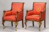 PAIR NAPOLEON III ARMCHAIRS WI