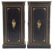Pair Napoleon III brass-inlaid