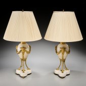 PAIR NAPOLEON III ORMOLU, MARB