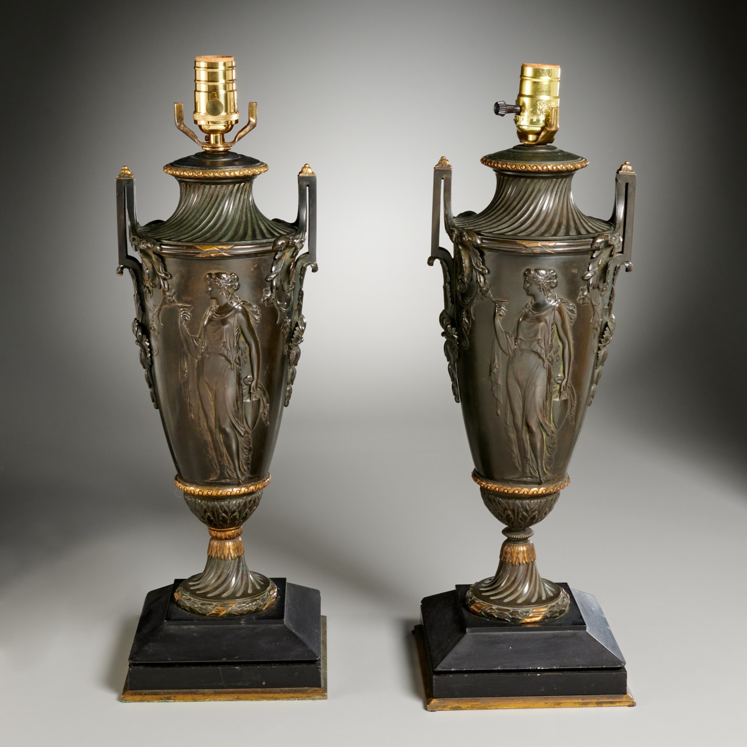 PAIR NAPOLEON III PATINATED