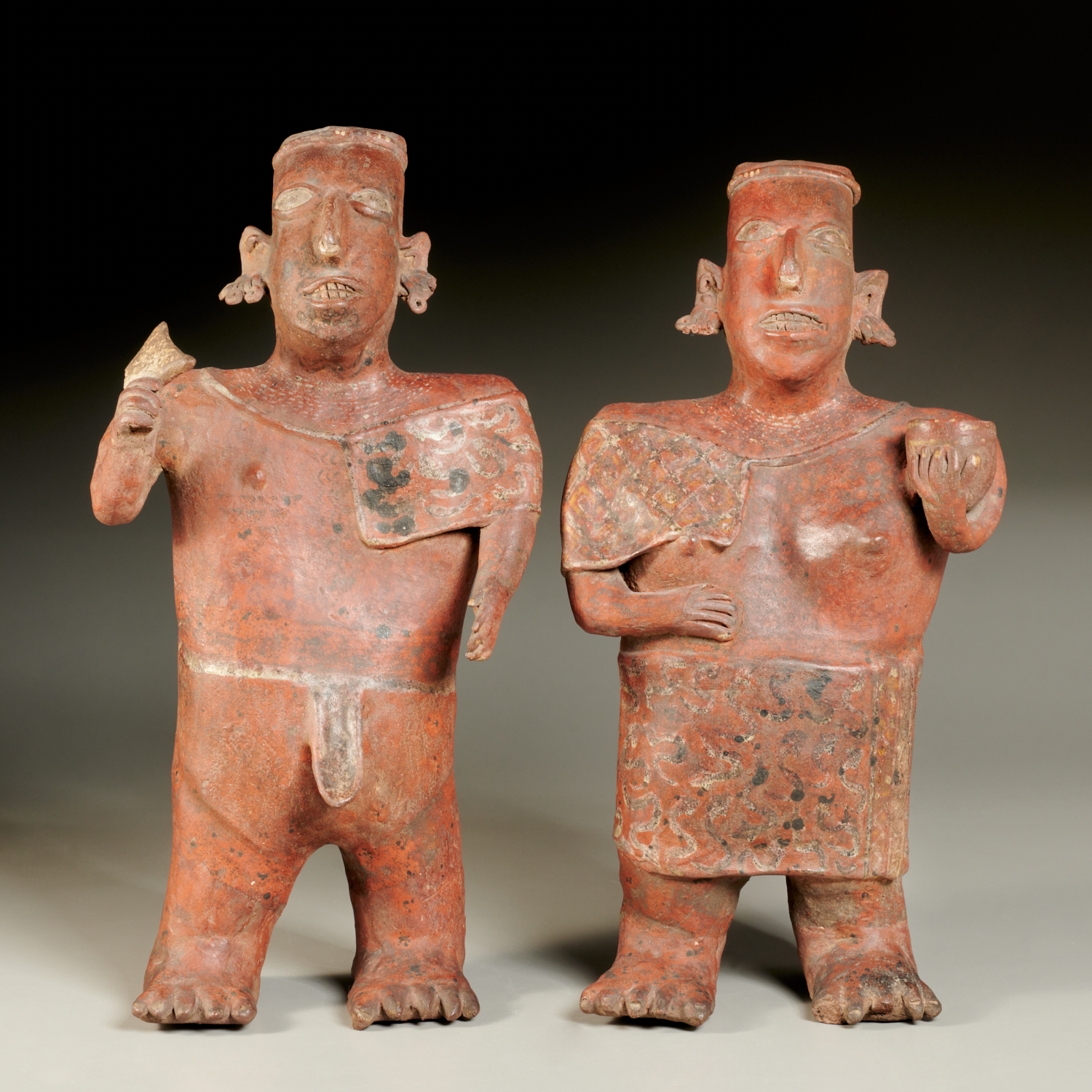 PAIR NAYARIT POTTERY FIGURES,