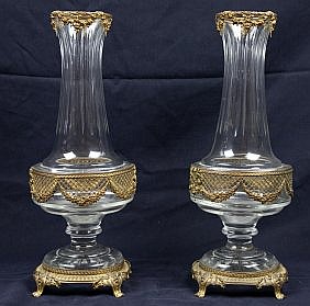 PAIR NEO-CLASSICAL STYLE GILT METAL