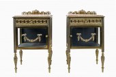 PAIR NEOCLASSIC BRASS & MARBLE