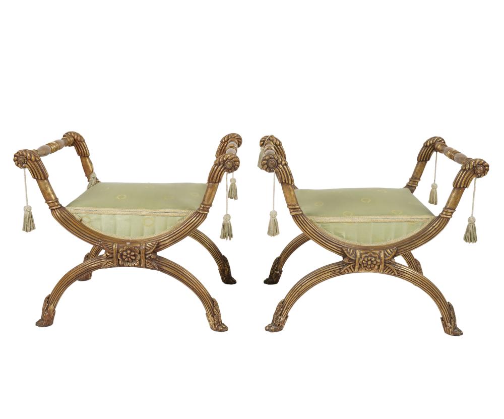 PAIR NEOCLASSIC CARVED & GILT