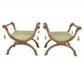 PAIR NEOCLASSIC CARVED & GILT