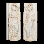 PAIR NEOCLASSICAL MARBLE FEMAL