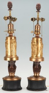 PAIR NEOCLASSICAL PARCEL GILT