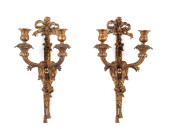 PAIR NEOCLASSICAL STYLE BRASS
