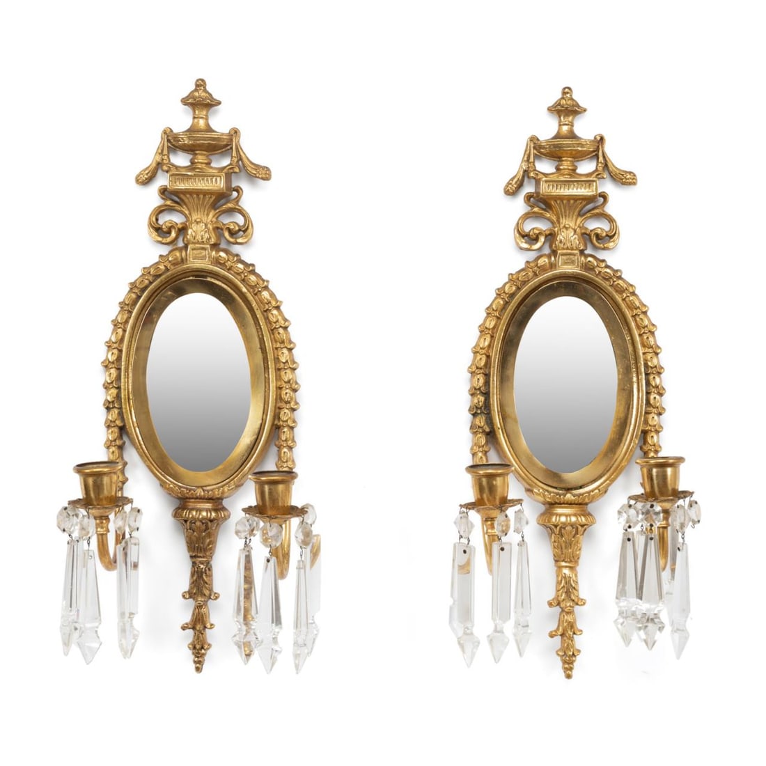 PAIR NEOCLASSICAL STYLE BRASS