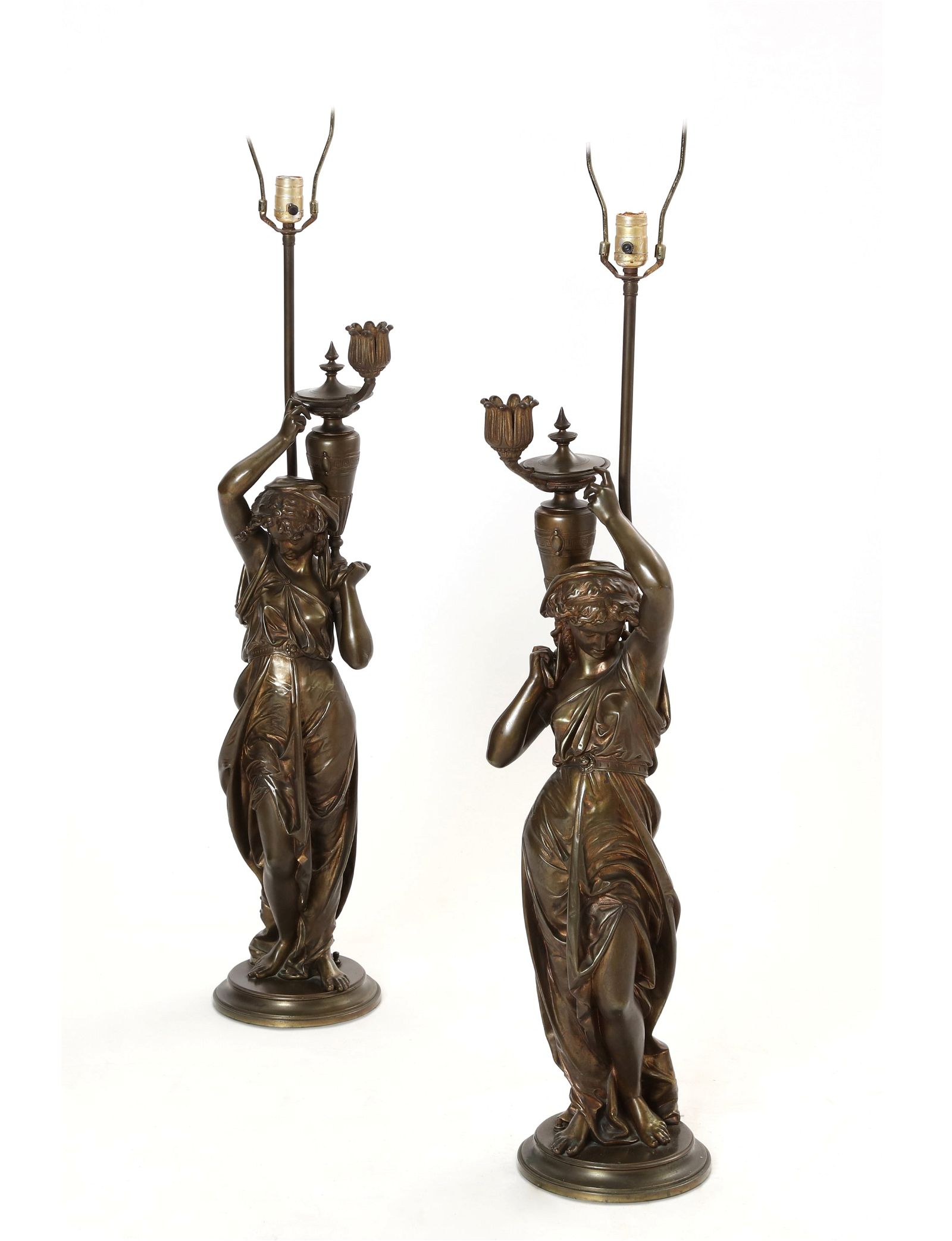 PAIR NEOCLASSICAL STYLE BRONZE