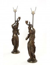 PAIR NEOCLASSICAL STYLE BRONZE