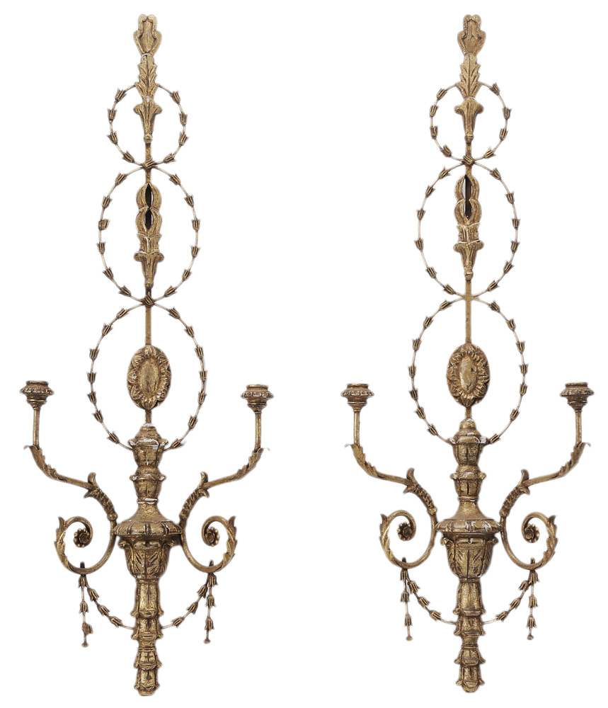 Pair Neoclassical Style Carved