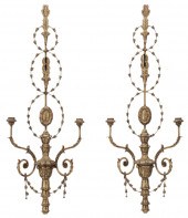 Pair Neoclassical Style Carved