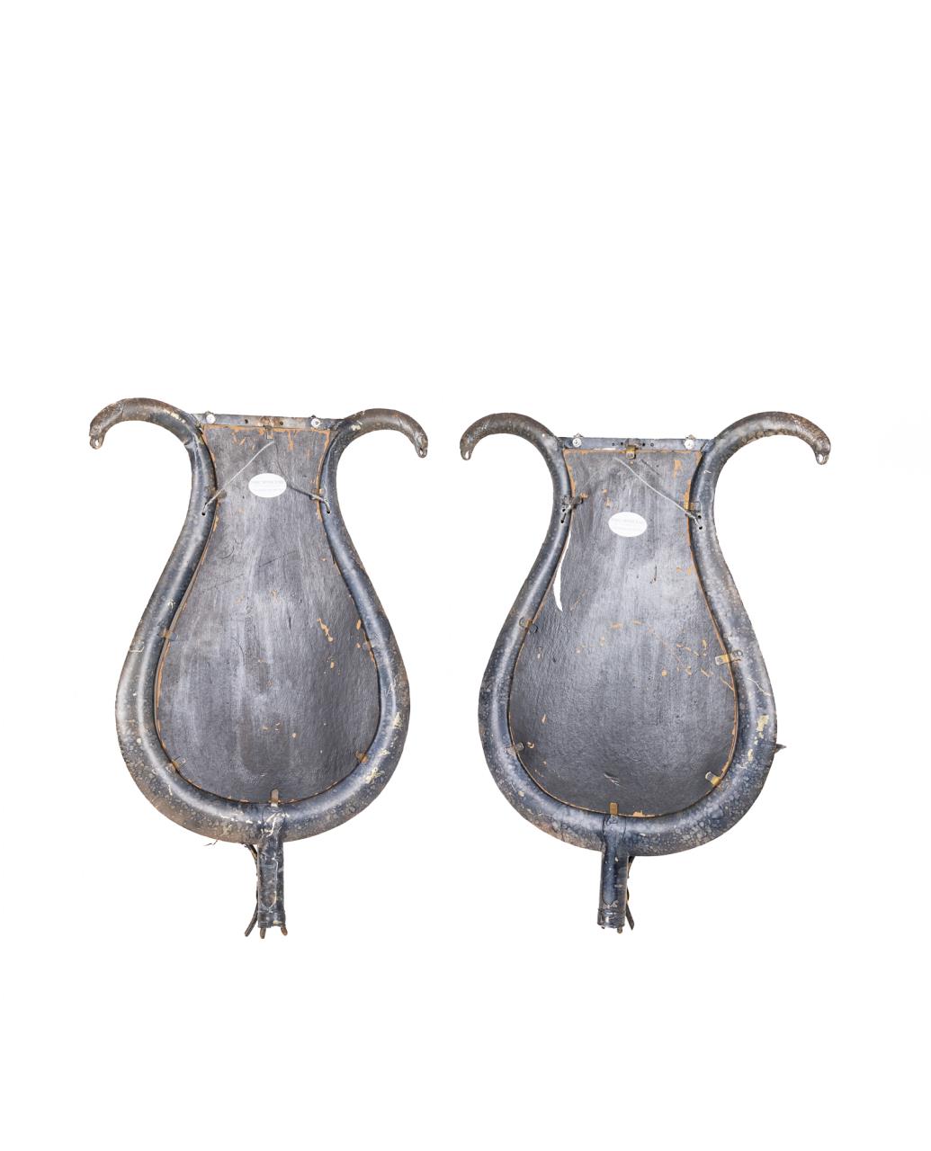 PAIR NEOCLASSICAL STYLE LYRE MIRROR