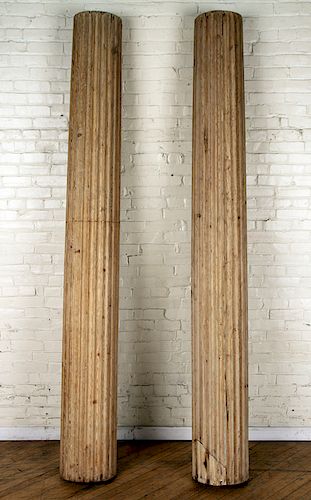 PAIR NINETEENTH CENTURY PINE FLUTED