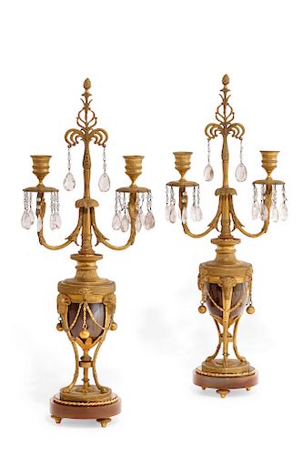 PAIR NORTH EUROPEAN GILT BRONZE