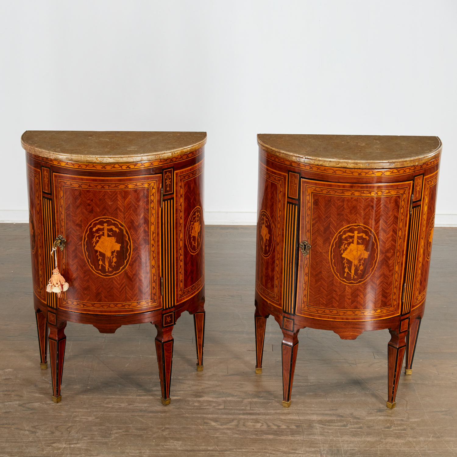 PAIR NORTHERN ITALIAN MARQUETRY