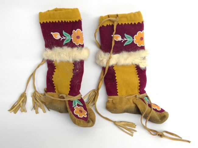 Pair Northwest Coast beaded