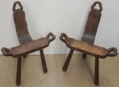 PAIR OAK BIRTHING CHAIRSPair O