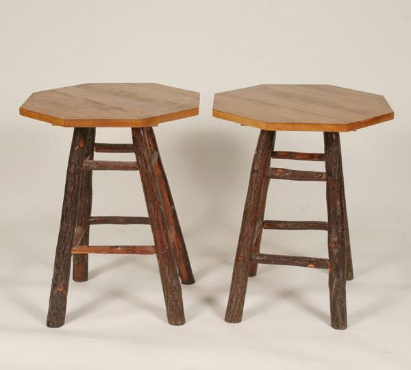 Pair octagonal top Old Hickory