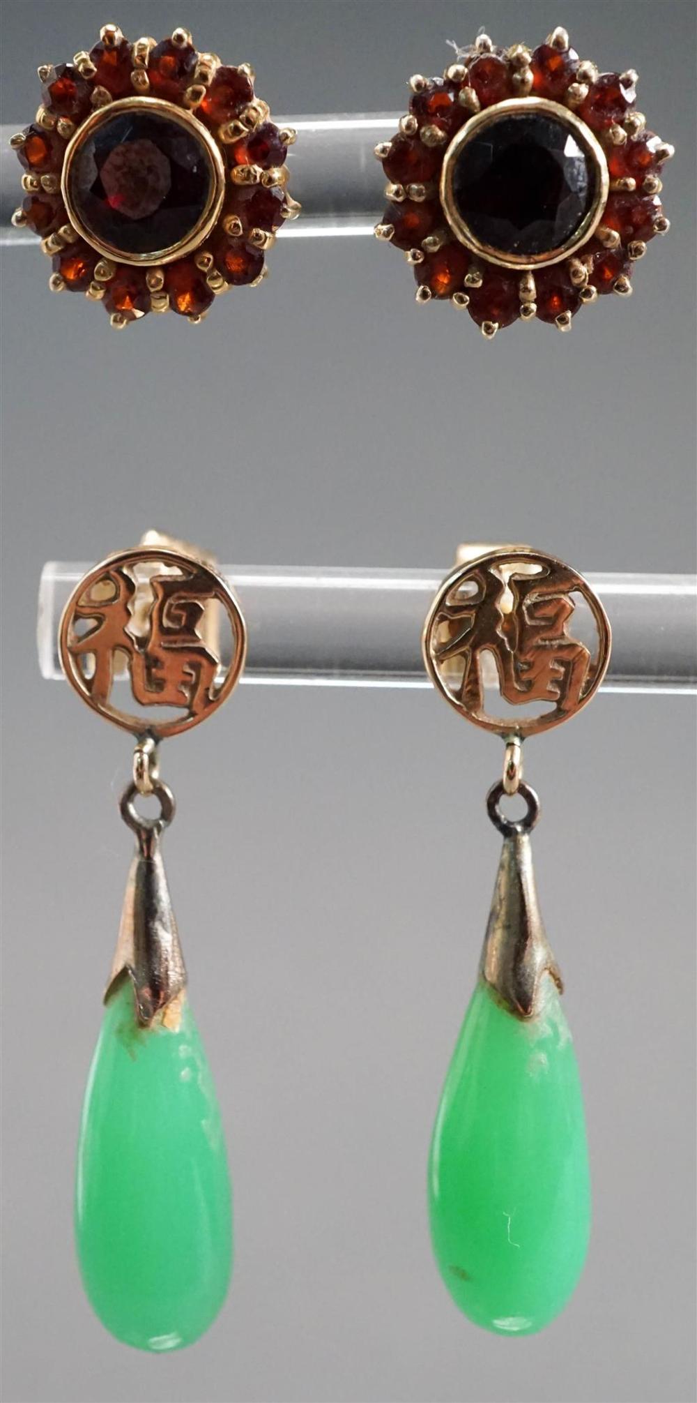 PAIR OF 10-KARAT YELLOW-GOLD AND