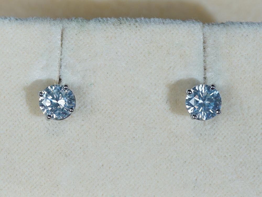 PAIR OF 14-KARAT WHITE-GOLD AND