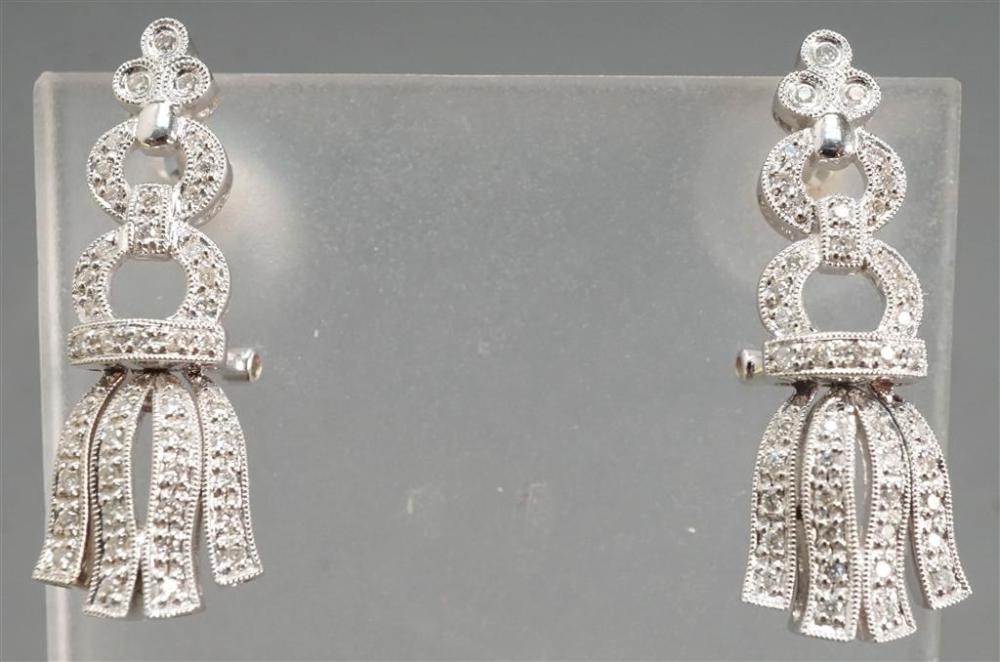 PAIR OF 14-KARAT WHITE-GOLD AND
