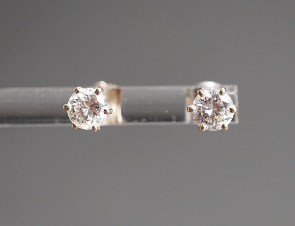 PAIR OF 14-KARAT WHITE-GOLD AND