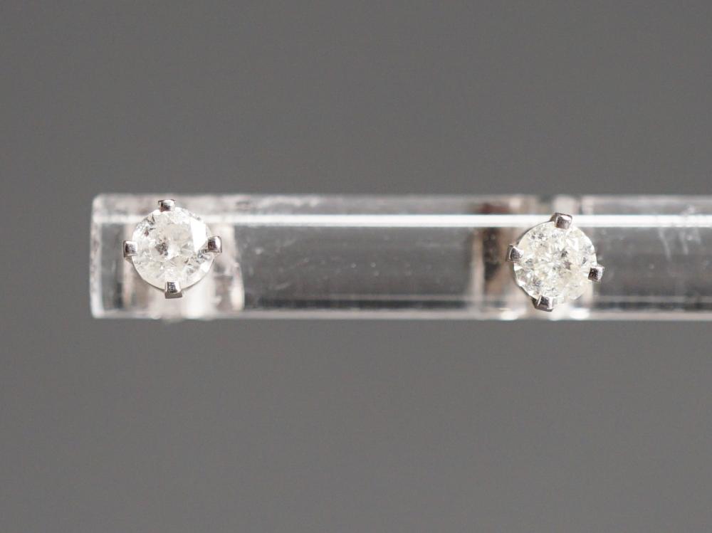 PAIR OF 14-KARAT WHITE-GOLD AND
