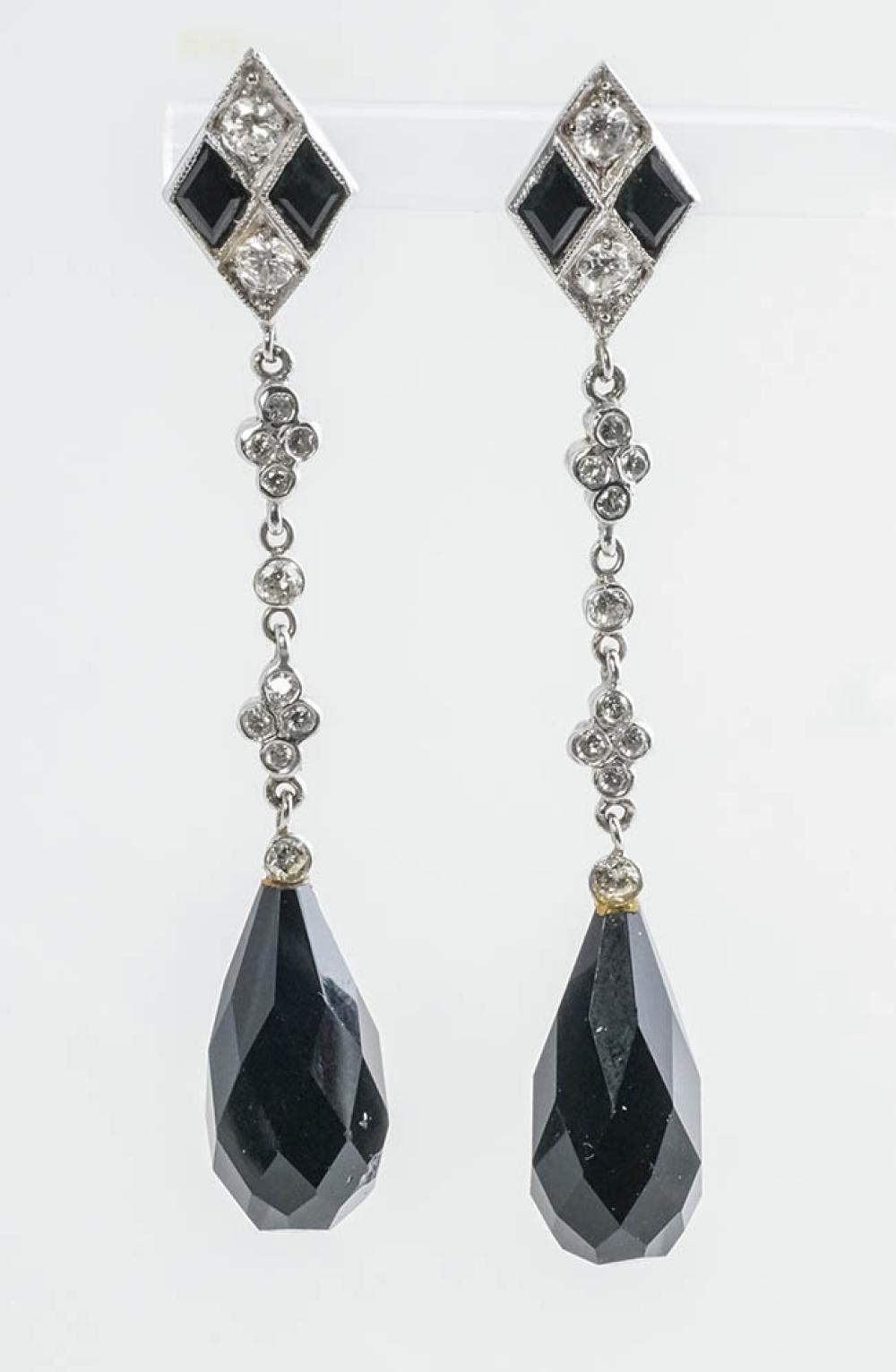 PAIR OF 14-KARAT WHITE-GOLD,