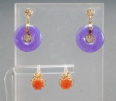PAIR OF 14-KARAT YELLOW-GOLD A