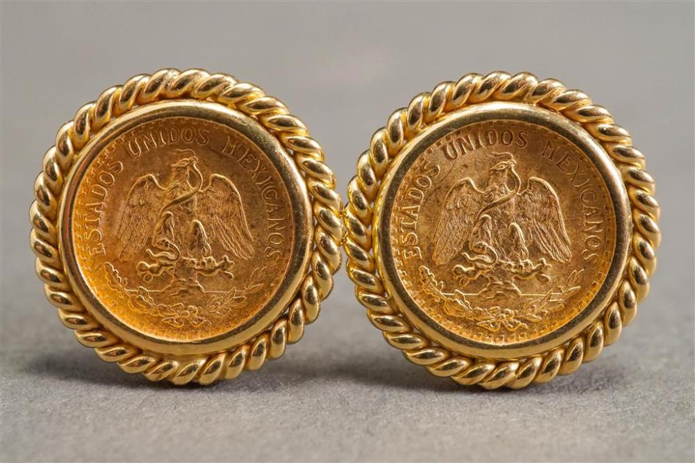 PAIR OF 14-KARAT YELLOW-GOLD AND
