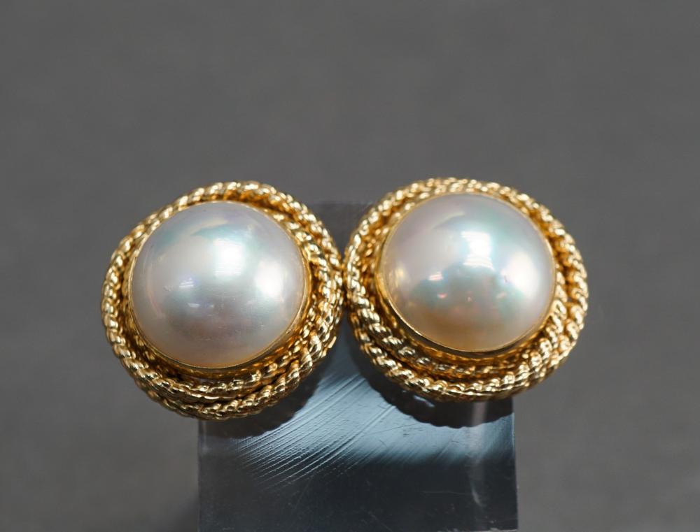PAIR OF 14-KARAT YELLOW-GOLD AND