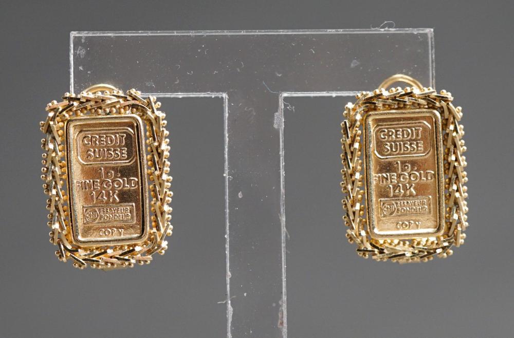 PAIR OF 14-KARAT YELLOW-GOLD AND