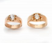 PAIR OF 14K DIAMOND & SAPPHIRE