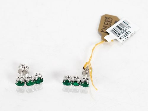 PAIR OF 14K DIAMOND AND RUBY