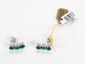 PAIR OF 14K DIAMOND AND RUBY E