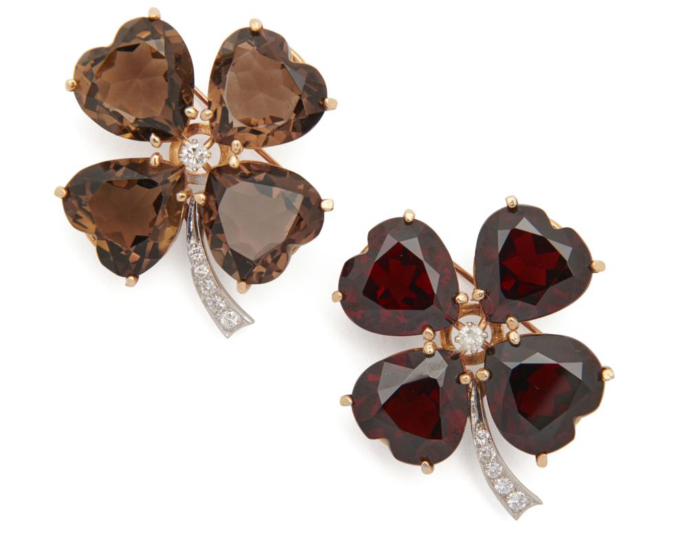 PAIR OF 14K GOLD, DIAMOND, AND
