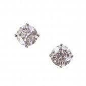 Pair Of 14k White Gold Stud Ea