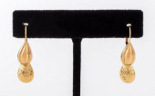 PAIR OF 14K YELLOW GOLD DROP E