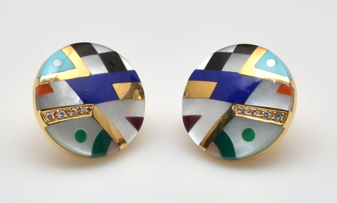 PAIR OF 14K YELLOW GOLD ASCH