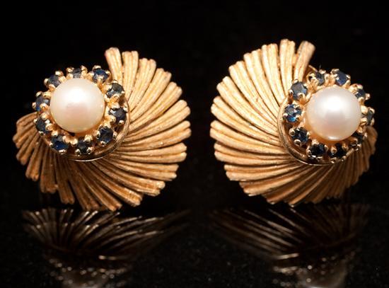 Pair of 14K yellow gold,