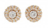 PAIR OF 14KT WHITE AND YELLOW