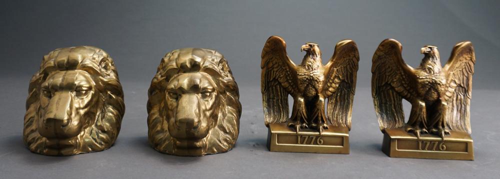 PAIR OF '1776' EAGLE BOOKENDS AND A