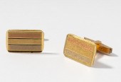 PAIR OF 18 KARAT TRI-COLOR GOL