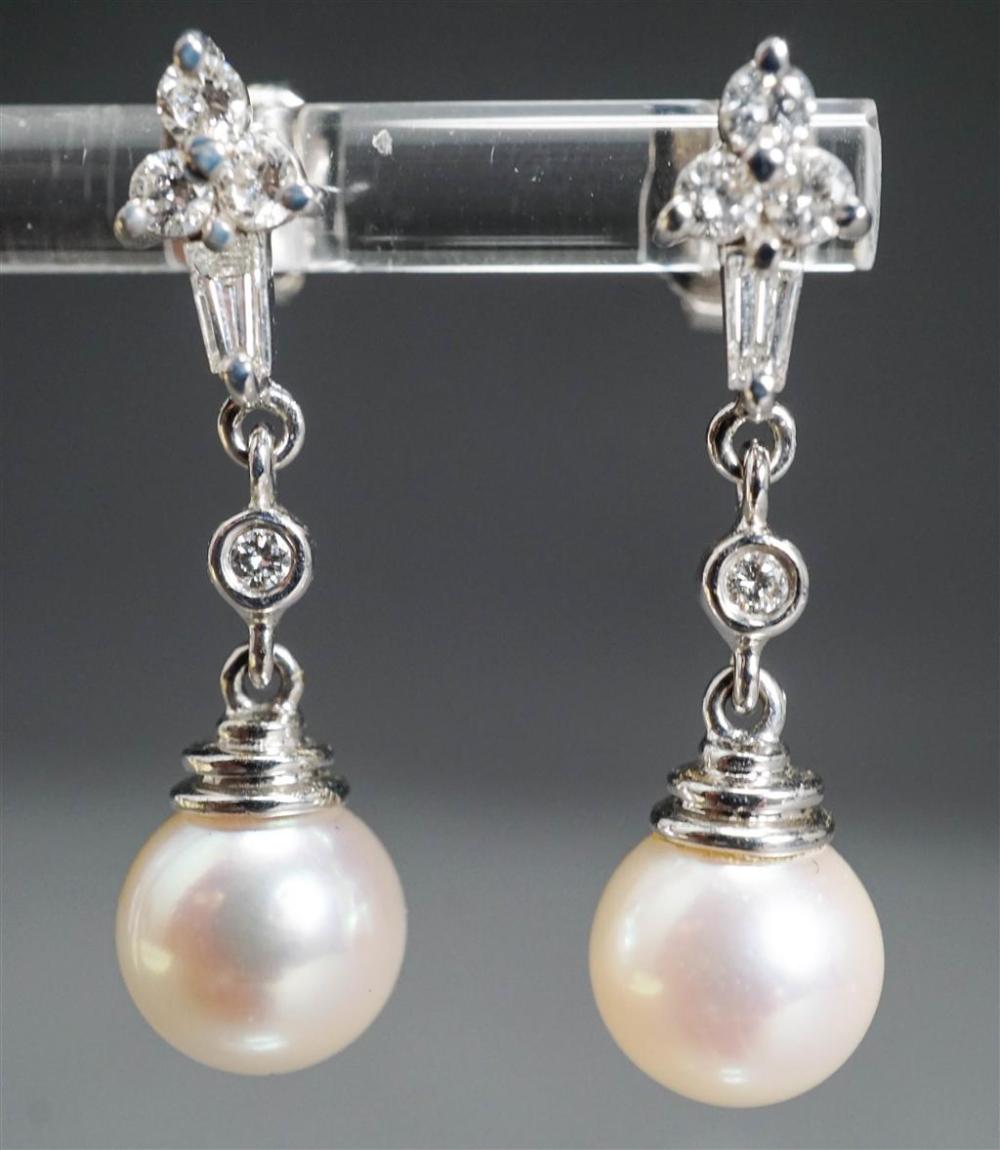 PAIR OF 18-KARAT WHITE-GOLD,